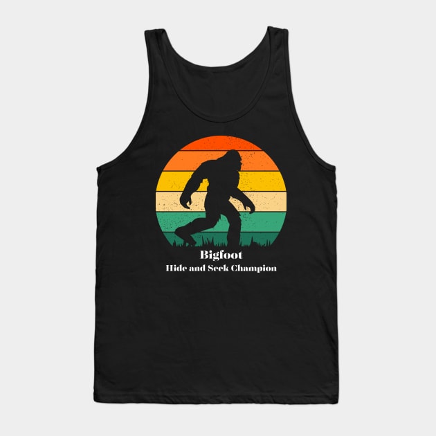 Bigfoot Hide and Seek Champion Funny Sasquatch Tank Top by RivermoorProducts
